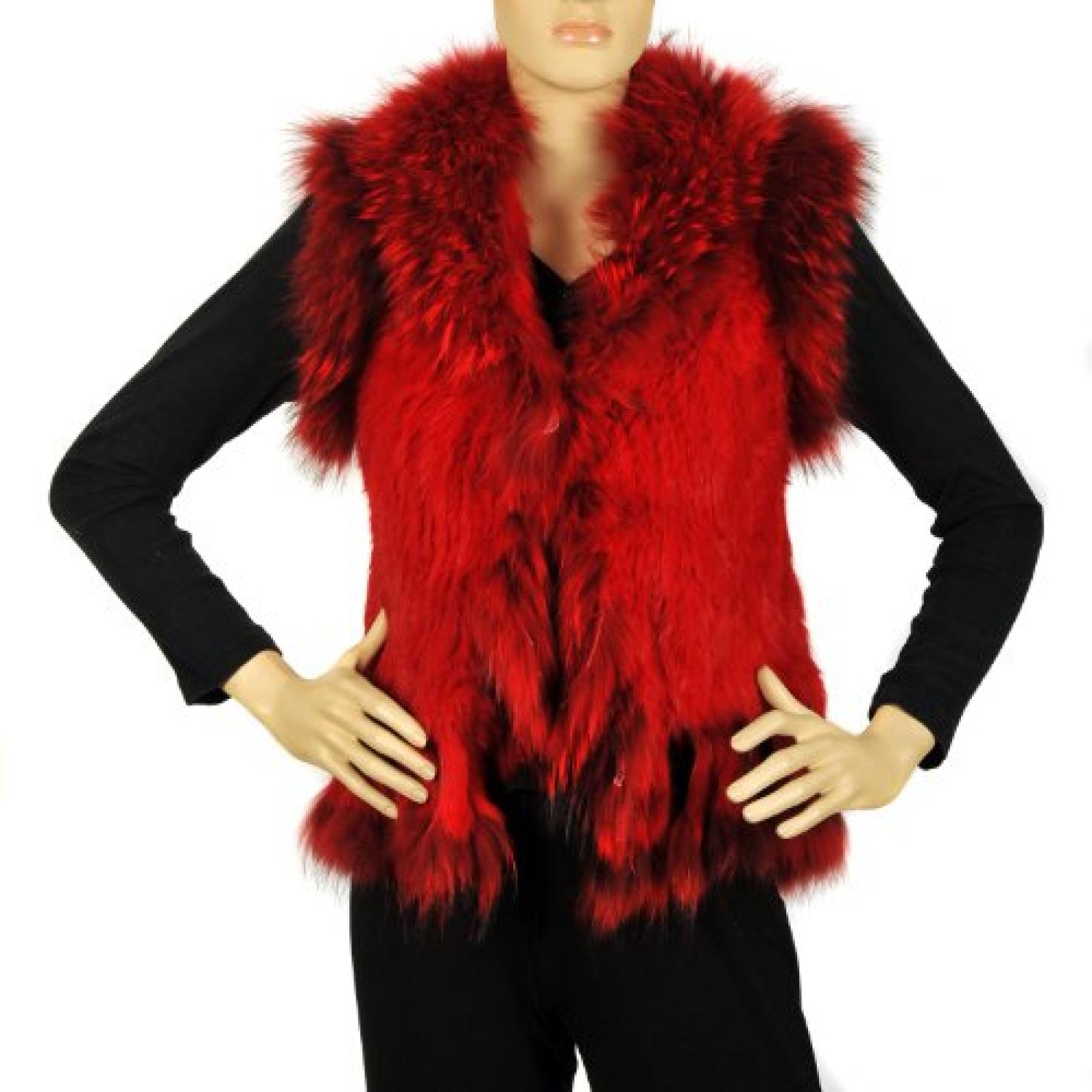 Waooh - Mode - Ärmellose weste "Carmen" in Kaninchen und Waschbären - Rot Waooh - Mode - Ärmellose weste "Carmen" in Kaninchen und Waschbären - Rot